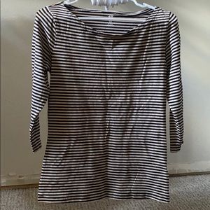 H&M Women's Striped Crew Neck 3/4 Sleeve Shirt